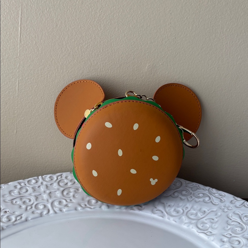 Disney Mickey Brown Burger-Shaped Coin/Wallet Purse